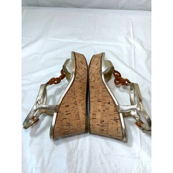 Prada Chain Link Gold Wedges - Picture 15 of 16